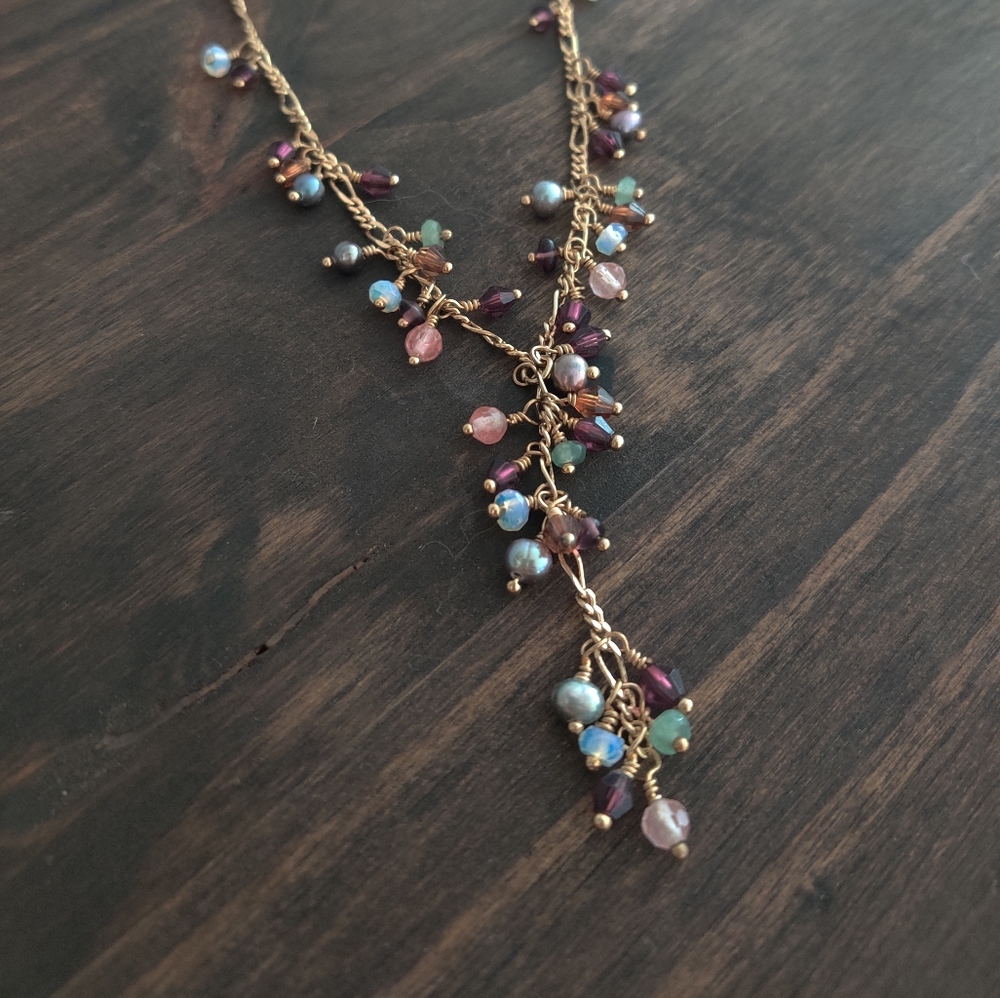 New Lia Sophia Gold Dangle Necklace